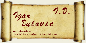 Igor Dulović vizit kartica